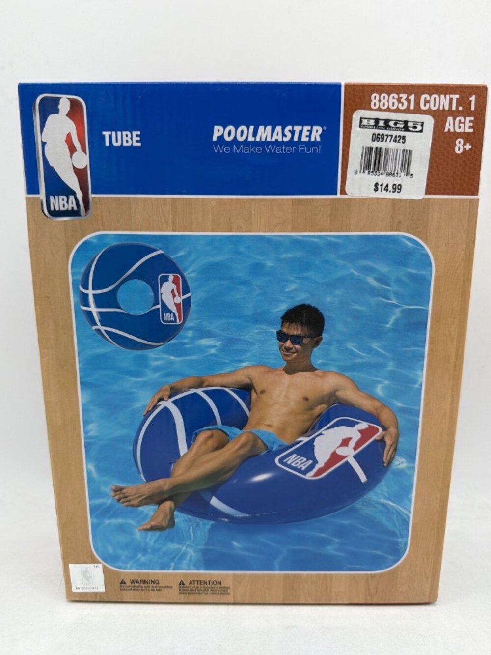 NBA Poolmaster 48-Inch Inflatable Tube Durable Vinyl Pool Float For Ages 8+